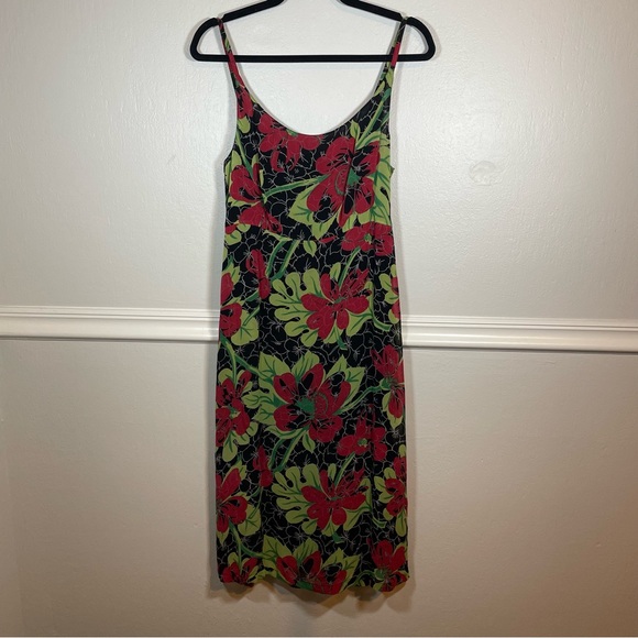 VINTAGE Putumayo Lined Dress Double Slits Size Medium - Picture 2 of 8